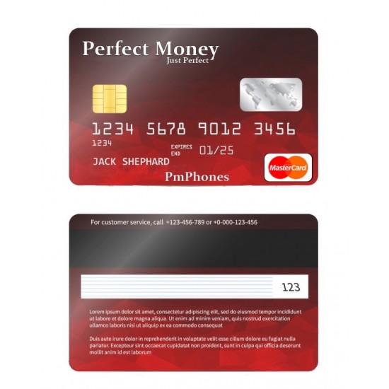 Perfectmoney ATM card (ASIA+Africa) By Mastercard - EURO-USD